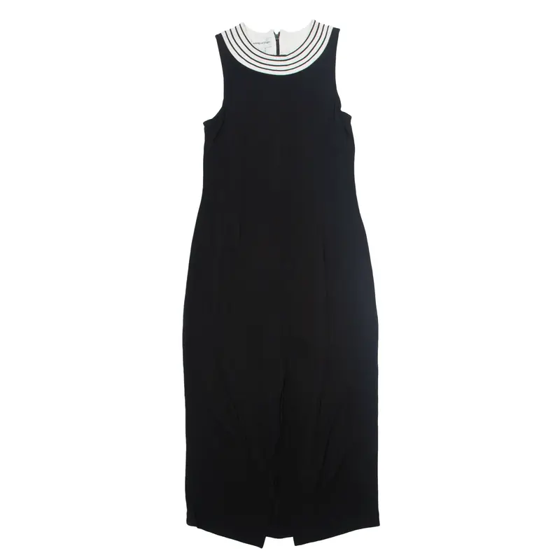 JENNY PACKHAM Stretch Bodycon Dress Black Viscose Sleeveless Long Womens UK 12