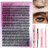 320PCS Lash Clusters DIY Lash Extensions Kit Individual Lashes Clusters 40D D Curl Eyelash Extension Kit with Applicator and ...