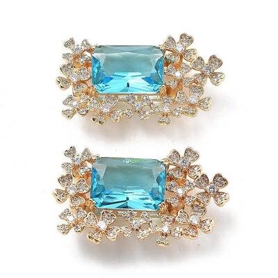 Brass & Cubic Zirconia & Glass Watch Band Clasps
