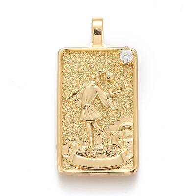 Brass Micro Pave Clear Cubic Zirconia Pendants