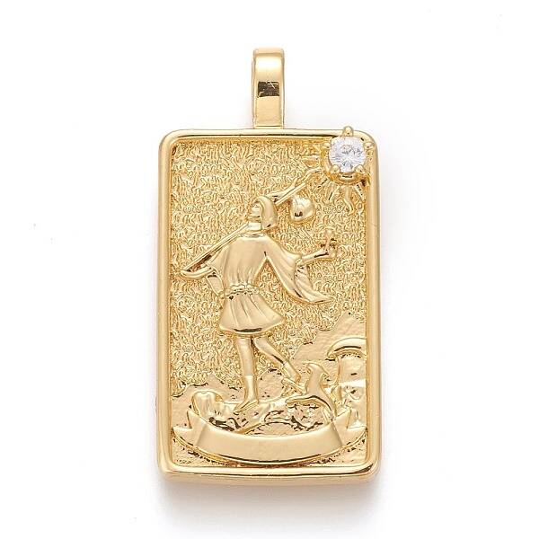 Brass Micro Pave Clear Cubic Zirconia Pendants