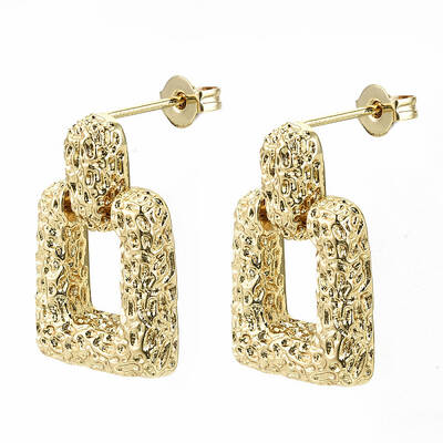 Brass Dangle Stud Earrings