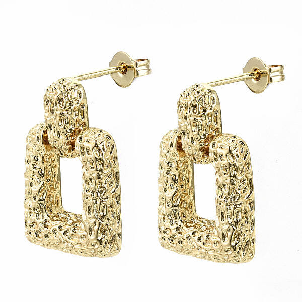 Brass Dangle Stud Earrings