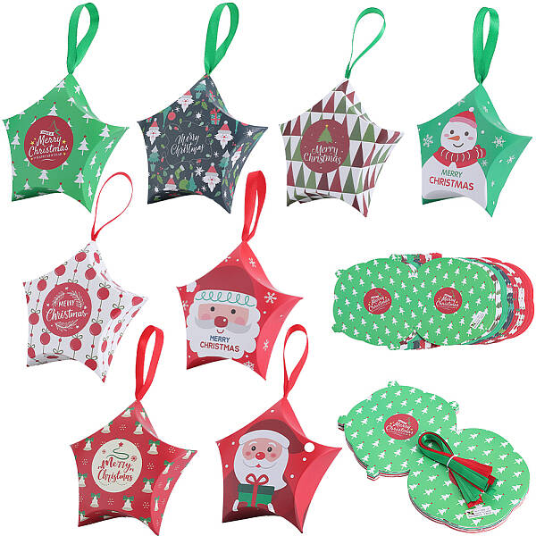 16Pcs 8 Colors Star Shape Christmas Gift Boxes
