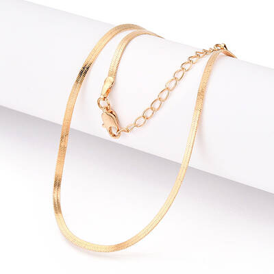 Brass Flat Snake Chain Necklaces for Women Men