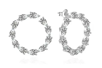 Agato Luxury Hoops Drop Earrings AGT-E037PW