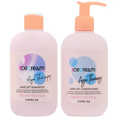 Inebrya Ice Cream Hair Lift Set - Shampoo 300 ml + Conditioner 300 ml