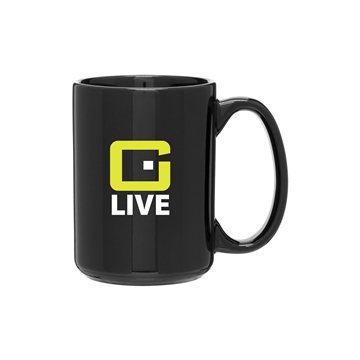 48 Customized 15 oz Grande Mug - Black - Glossy Finish