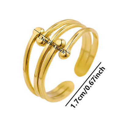 Geometric Minimalist Hollow 304 Stainless Steel Cuff Rings