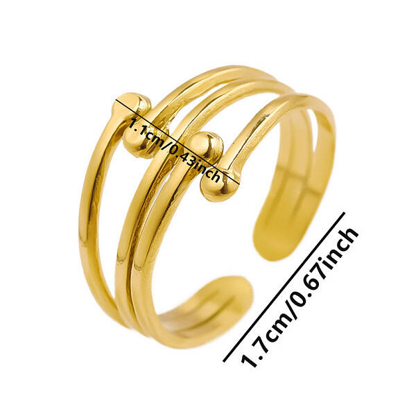 Geometric Minimalist Hollow 304 Stainless Steel Cuff Rings