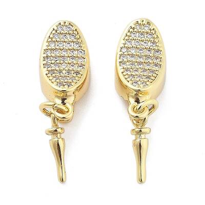 Brass Micro Pave Clear Cubic Zirconia Box Clasps