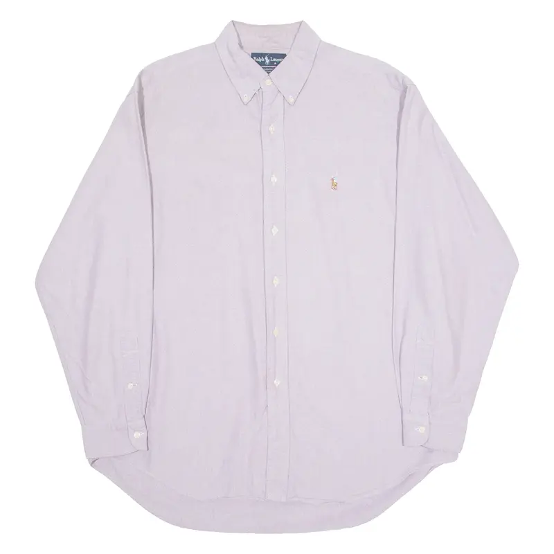 RALPH LAUREN Mens Plain Shirt Purple Long Sleeve L