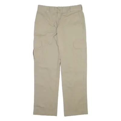 DICKIES Cargo Mens Trousers Beige Regular Straight W32 L32