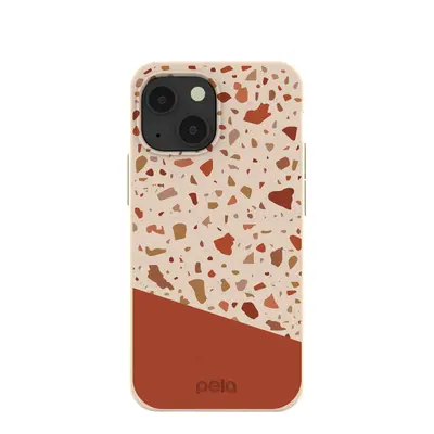 Seashell Clay Terrazzo iPhone 13 Mini Case
