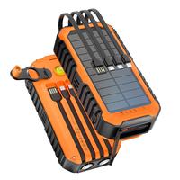 Solar Charger Power Bank 40000mAh Built in 4 Cables and Hand Crank, Portable Charger 22.5W Fast Charger 6 Outputs & 2 Inputs ...
