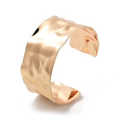 304 Stainless Steel Textured Wide Open Cuff Bangles for Women