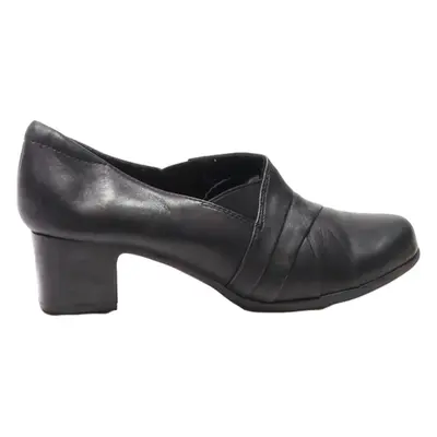 CLARKS Court Heels Black Leather Womens UK 5