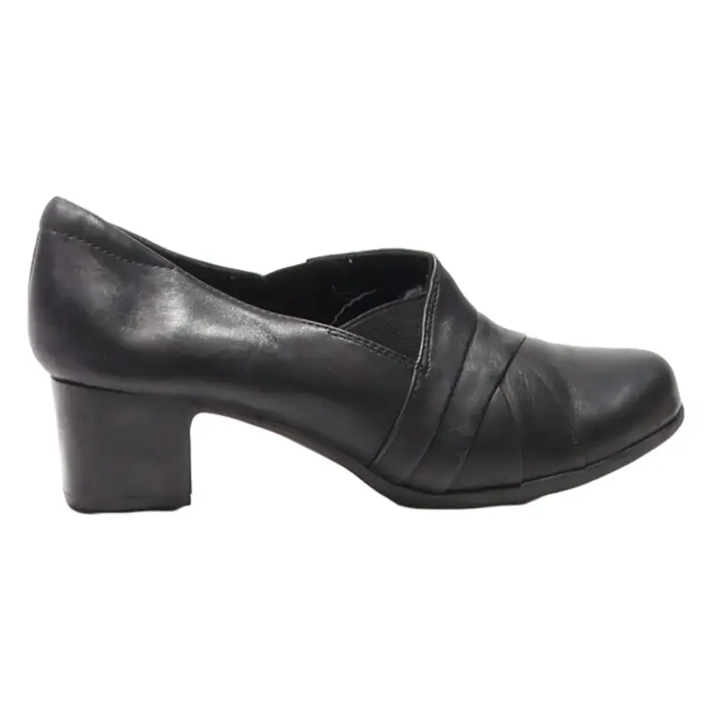 CLARKS Court Heels Black Leather Womens UK 5