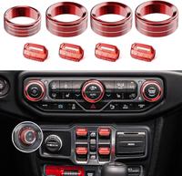 8PCS Metal Button Knob Cover for Jeep Wrangler JL JLU 2018-2025 & Gladiator JT Accessories Window Switch Button Cover Volume ...