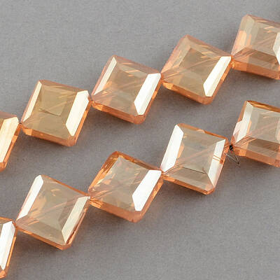 Transparent Electroplate Faceted Glass Beads Strands