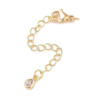 Brass with Cubic Zirconia Chain Extender