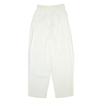 Womens Trousers Cream Relaxed Tapered Viscose W24 L30