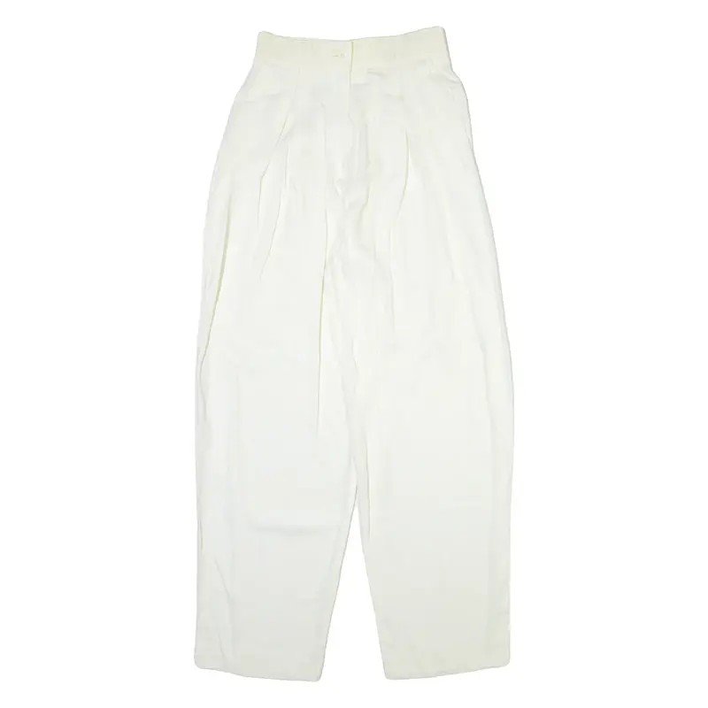 Womens Trousers Cream Relaxed Tapered Viscose W24 L30