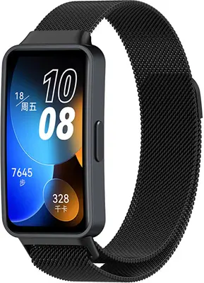 4wrist Milanese Loop with Magnetic Closure for Huawei Watch Band 8 - Black