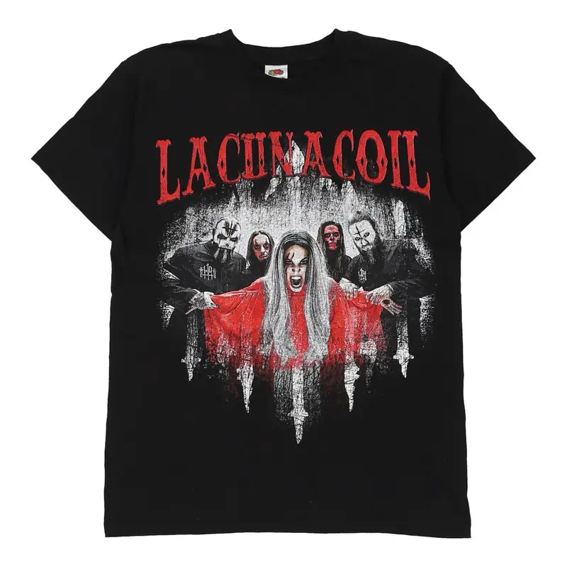 Lacuna Coil Fruit Of The Loom Graphic T-Shirt - Small Black Cotton