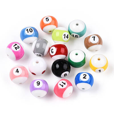Opaque Resin Billiards Beads
