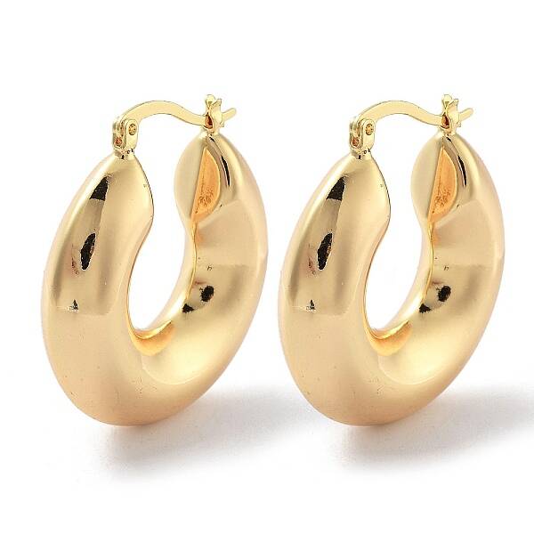Brass Plain Hoop Earrings