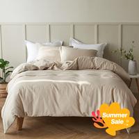 Simple&Opulence French Linen Duvet Cover Set - Natural Flax Cotton Blend-Solid Color Breathable Farmhouse Bedding