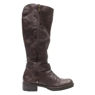 CLARKS High Boots Brown Leather Womens UK 5.5