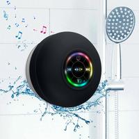 Mini Shower Room Speaker, Portable Waterproof Speaker with LED Light, Suction Cup Bluetooth Speaker for Beach, Shower & Outdo...