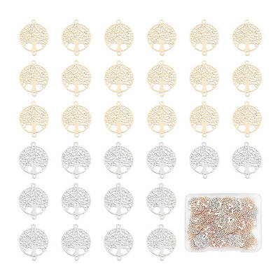 80Pcs 2 Colors Long-Lasting Plated Brass Links Connector Charms
