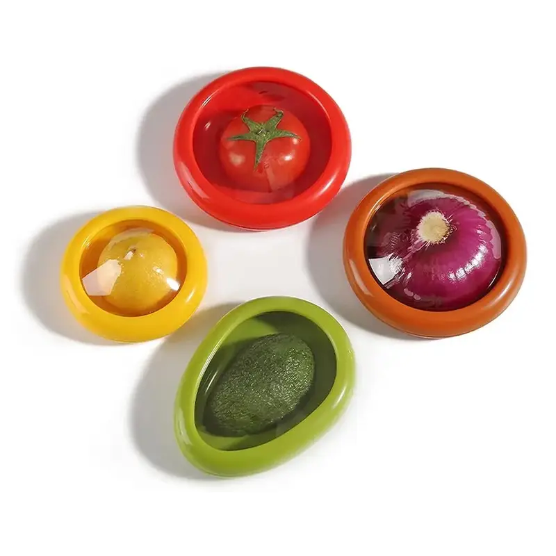 4pcs Food Fresh Stretch Pod for Avocado Onion Lemon Tomato, Reusable Avocado Stretch Preserve Storage Container, Food Saver f...