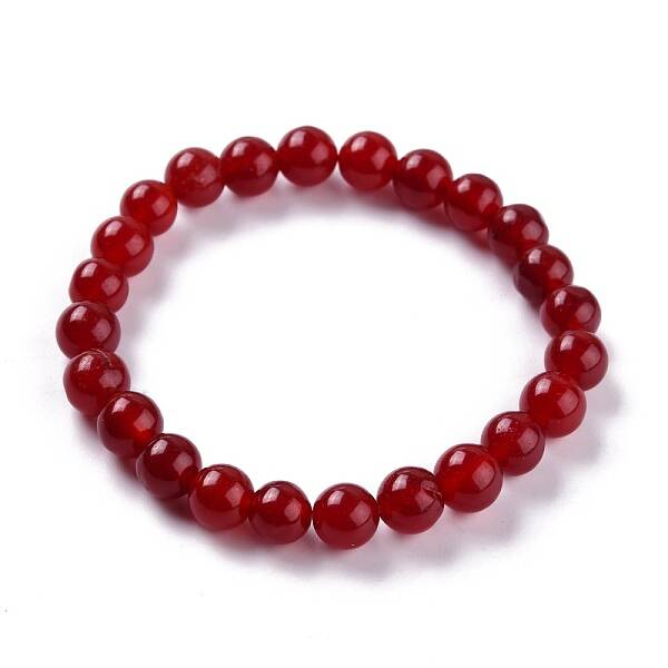 Dyed Natural Jade Beads Stretch Bracelets