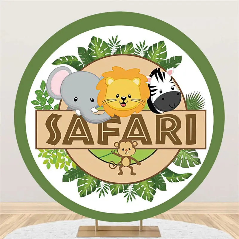 Aperturee Safari Jungle Themed Round Backdrop For Kids Party | Cake Smash Backdrop | Simple Backdrop For Birthday | Backdrop ...
