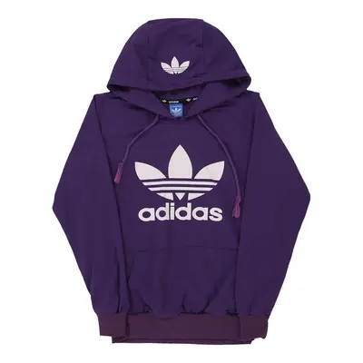 Age 12-13 Adidas Spellout Hoodie - Small Purple Cotton