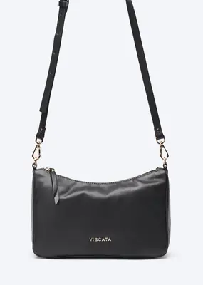 Nice Leather Crossed Body Handbag | Color: Black