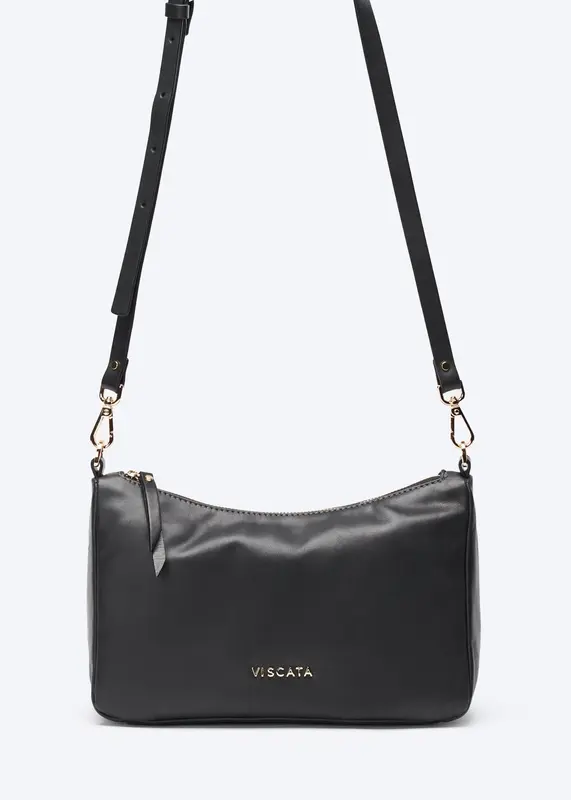 Nice Leather Crossed Body Handbag | Color: Black