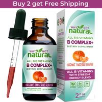 Why Not Natural B complex - All 8 B vitamins in their bioavailable forms + Stress & Energy Blend Dietary Supplement Fitness H...