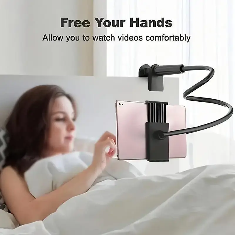 Nauetes Flexible 360 Rotating Universal Tablet and Phone Holder - Hands-Free Viewing with Spiral Base - Perfect Bedside Compa...