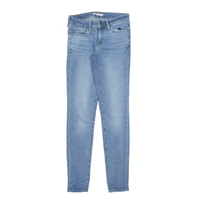 LEVI'S 711 Jeans Blue Denim Slim Skinny Stone Wash Womens W25 L32