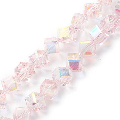 Electroplate Transparent Glass Beads Strands