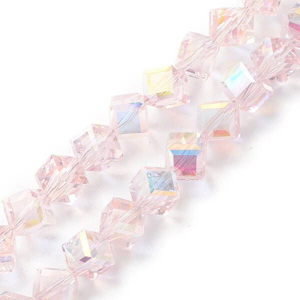 Electroplate Transparent Glass Beads Strands