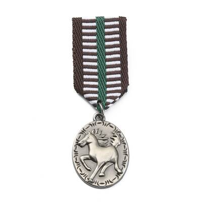Oval with Horse Alloy Pendant Lapel Pin for Men