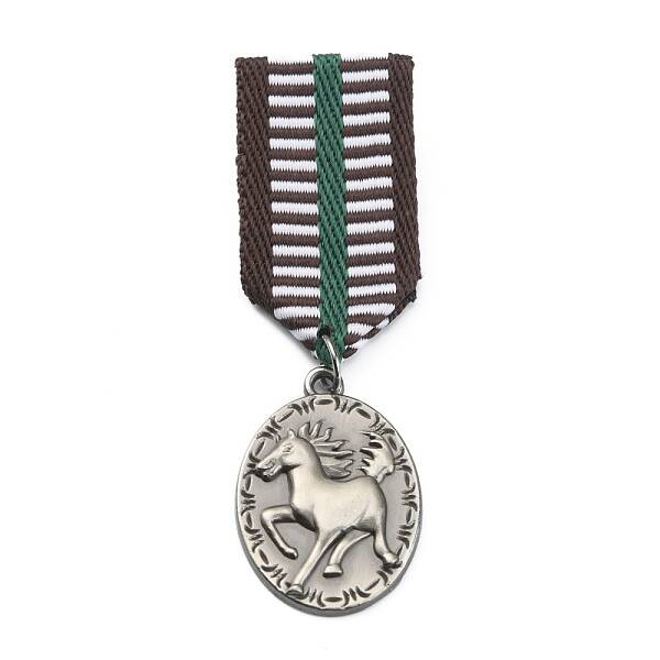Oval with Horse Alloy Pendant Lapel Pin for Men