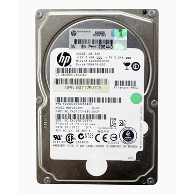 507129-013 HP 600GB 6Gb/s SAS 10000 2.5-inch 64MB Hard Drive