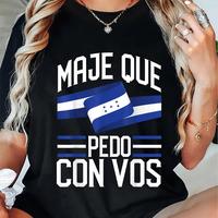 100% Cotton Honduras Flag T-Shirt with Round Neck and Short Sleeve Print, Catracho Pride, Maje Que Pedo Con Vos